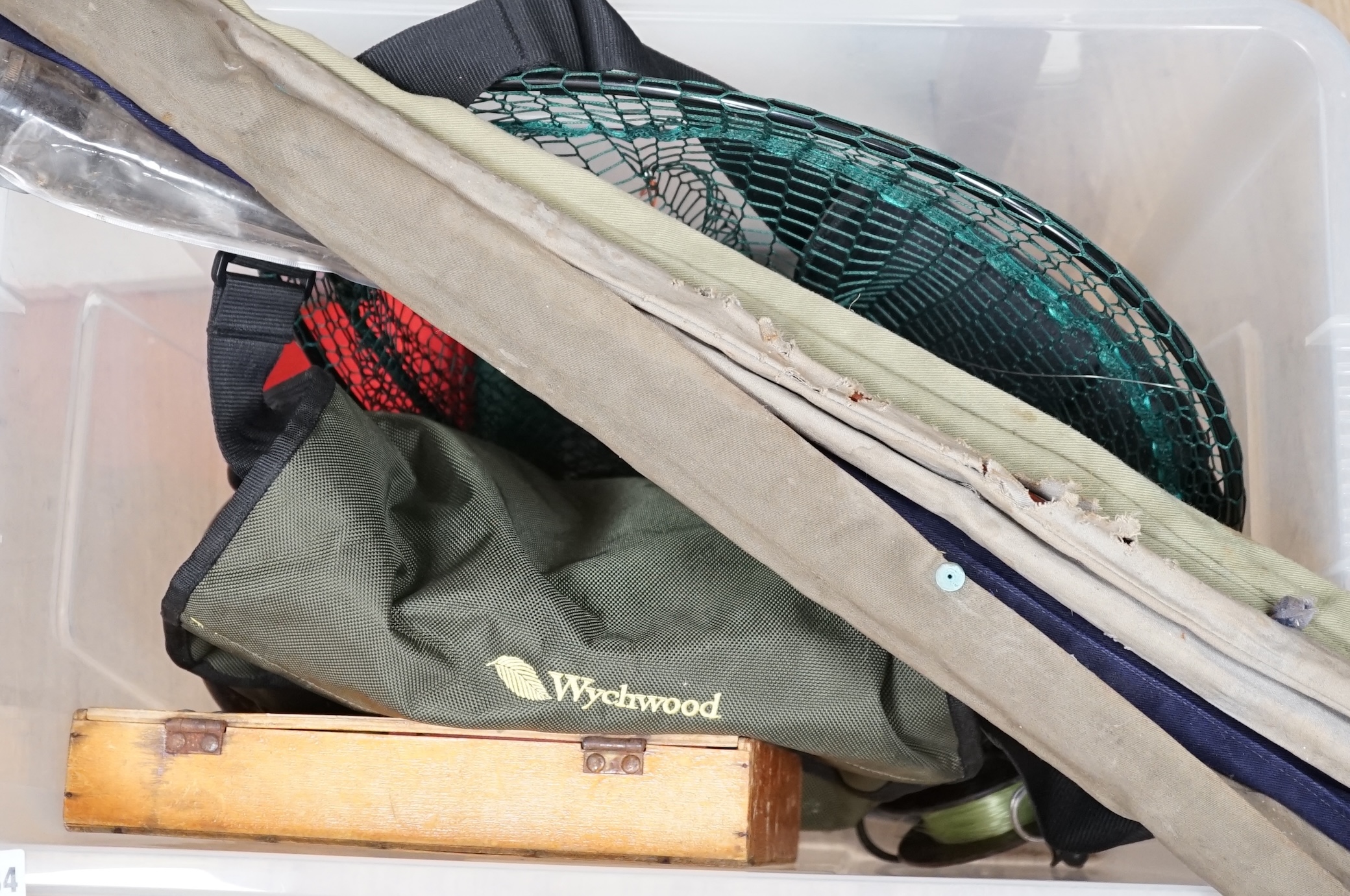 A group of fishing items